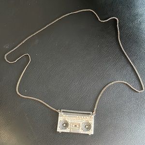 Vintage 70’s rhinestone boombox pendant